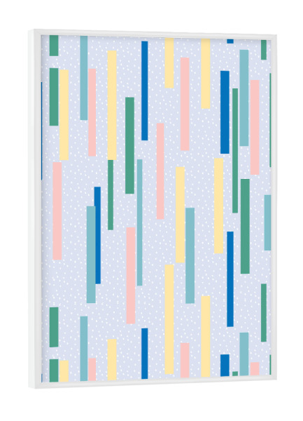 Poster mit weißem Rahmen "Color Stripes Party Pastel" artboxONE - Für Kinder,Geometrie,Lustig