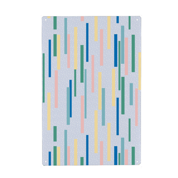 Metall Poster "Color Stripes Party Pastel" artboxONE - Für Kinder,Geometrie,Lustig