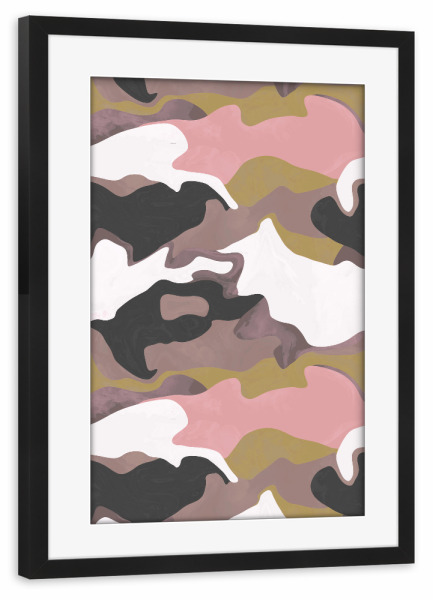 Poster mit Rahmen schwarz "Abstract Camouflage pink" artboxONE - Abstrakt,Lustig