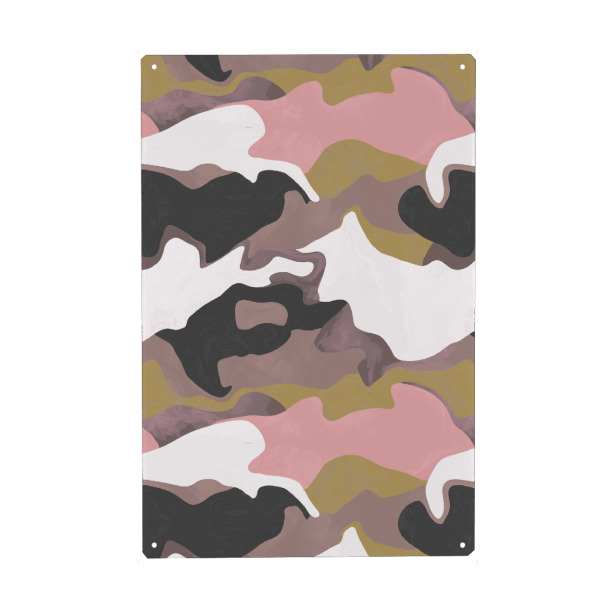 Metall Poster "Abstract Camouflage pink" artboxONE - Abstrakt,Lustig