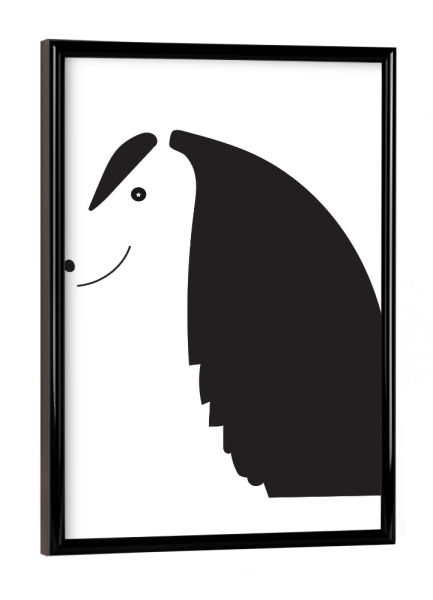 Poster mit schwarzem Rahmen "Pferd Tierportrait schwarzweiß" artboxONE - Für Kinder,Tiere