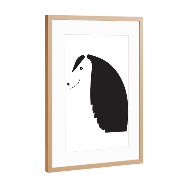 Poster mit Rahmen Kupfer "Pferd Tierportrait schwarzweiß" artboxONE - Für Kinder,Tiere