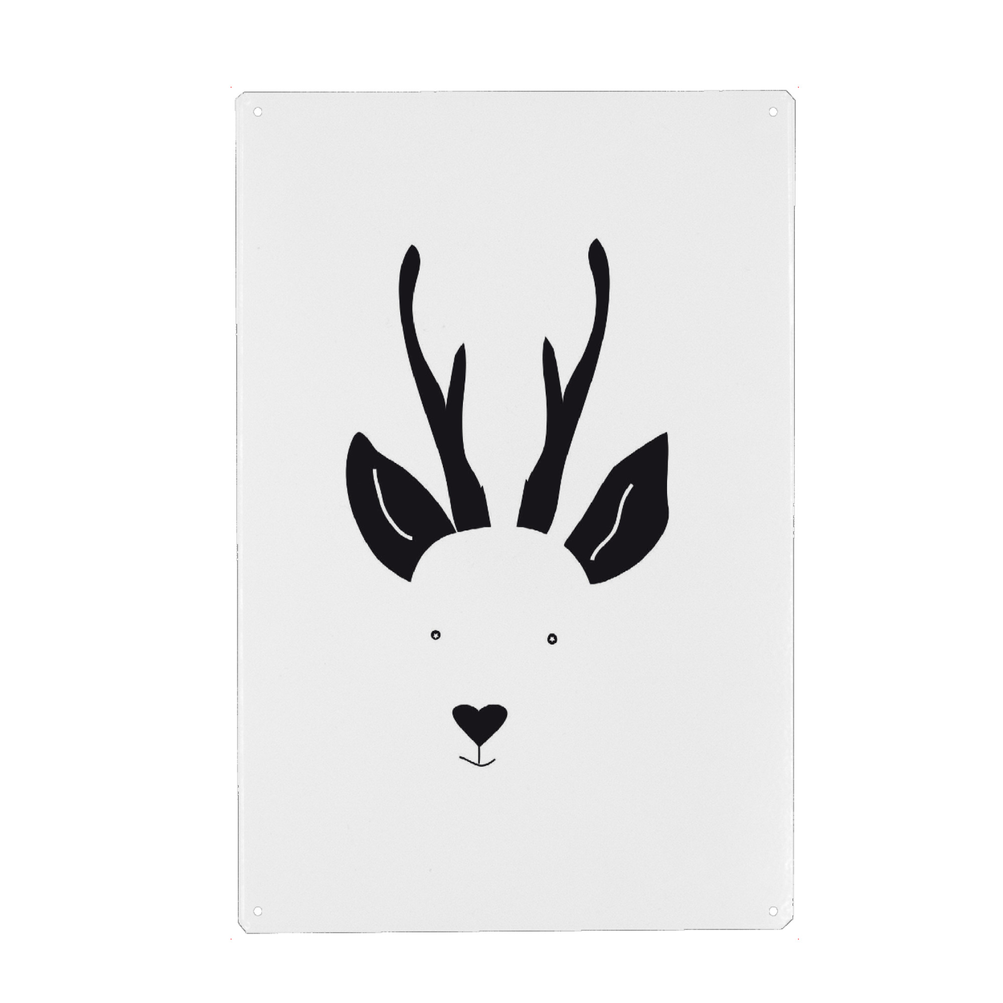 Metall Poster "Reh Tierportrait schwarzweiß" artboxONE - Für Kinder,Tiere