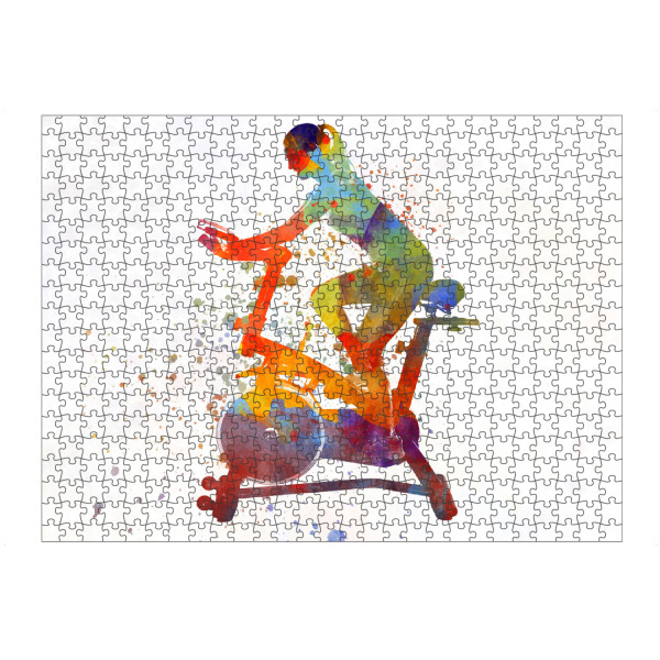 Puzzle Ravensburger "Stationary bike in watercolor" artboxONE - Sport