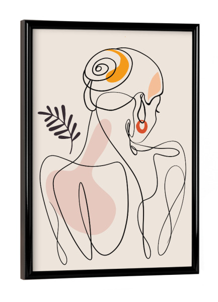 Poster mit schwarzem Rahmen "Tunaboylu - Line Art - Pose" artboxONE - Floral,Abstrakt,Menschen,Für Mama