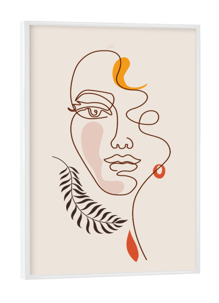 Poster mit weißem Rahmen "Tunaboylu - Line Art Face floral" artboxONE - Natur,Floral,Abstrakt,Menschen,Für Mama