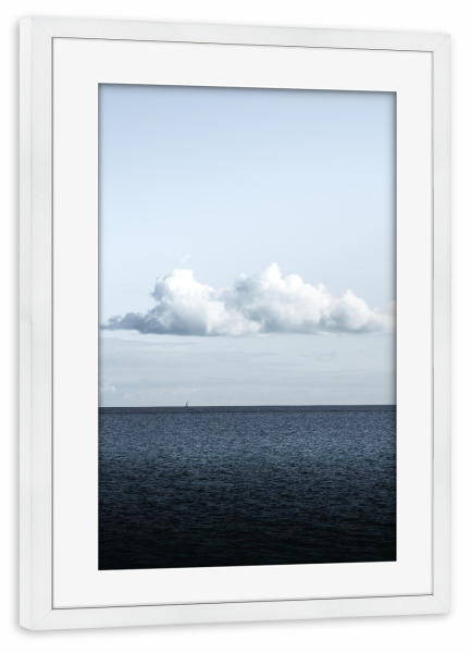 Poster mit Rahmen weiß "Minimalistisches Segelboot" artboxONE - Natur,Reise,Reise / Strand und Meer,Reise / Länder