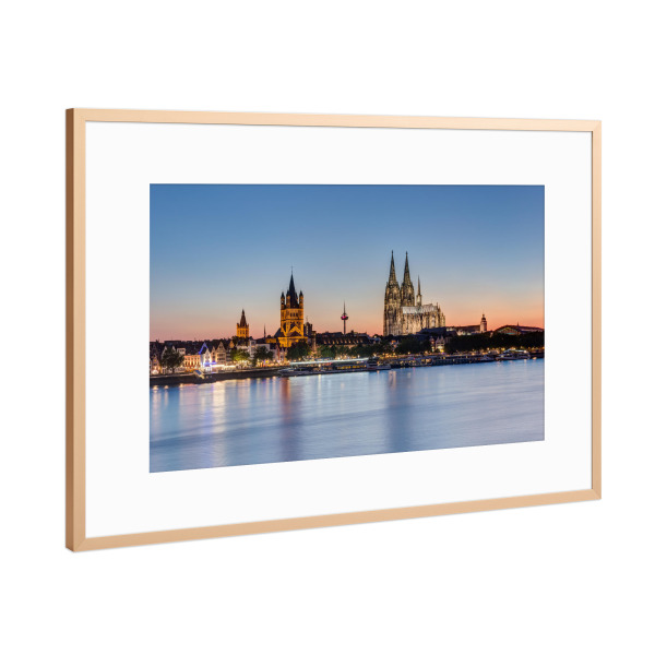 Poster mit Rahmen Kupfer "Sommerabend in Köln I" artboxONE - Städte / Köln,Reise,Architektur