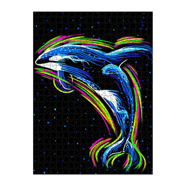 Puzzle Ravensburger "Killer Whale neon lines" artboxONE - Tiere,Abstrakt