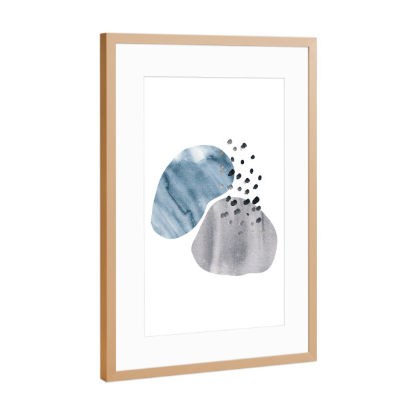 Poster mit Rahmen Kupfer "Graphit in grey and blue" artboxONE - Abstrakt,Geometrie