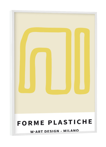 Poster mit weißem Rahmen "FORME PLASTICHE IN YELLOW" artboxONE - Abstrakt