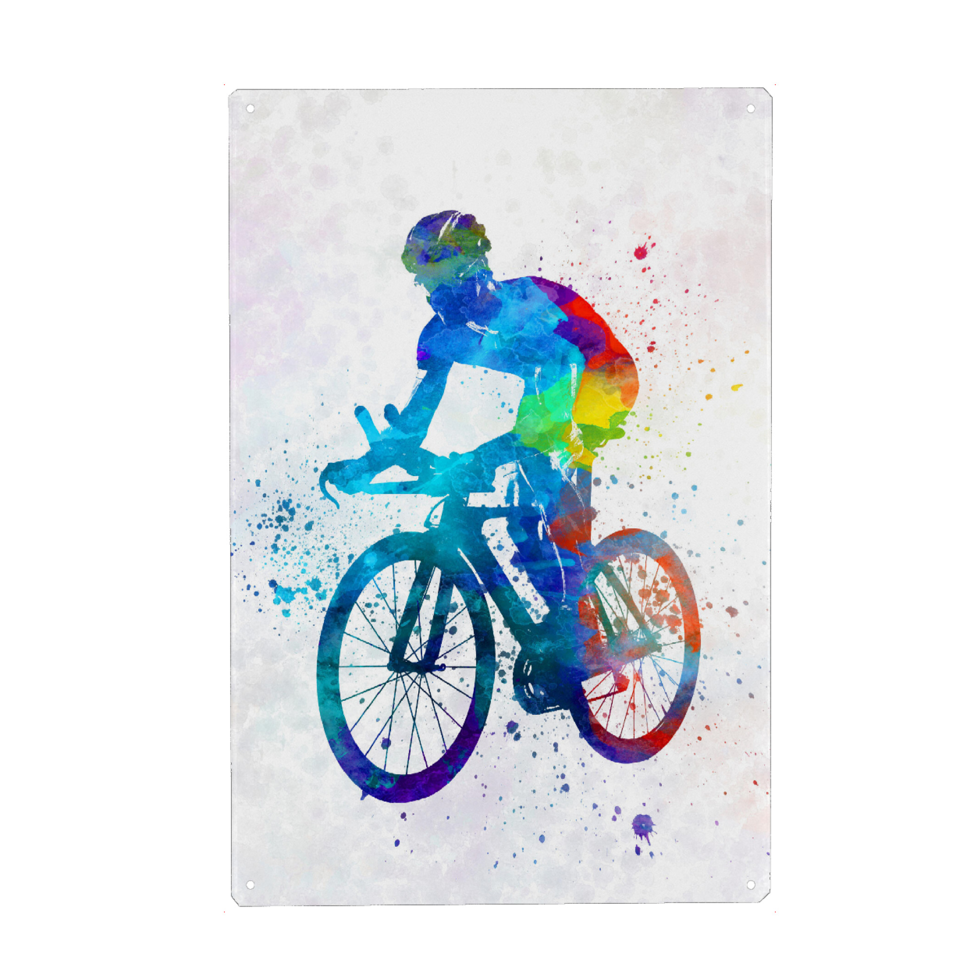 Holzbild "Cyclist road bike, man-d" artboxONE - Sport