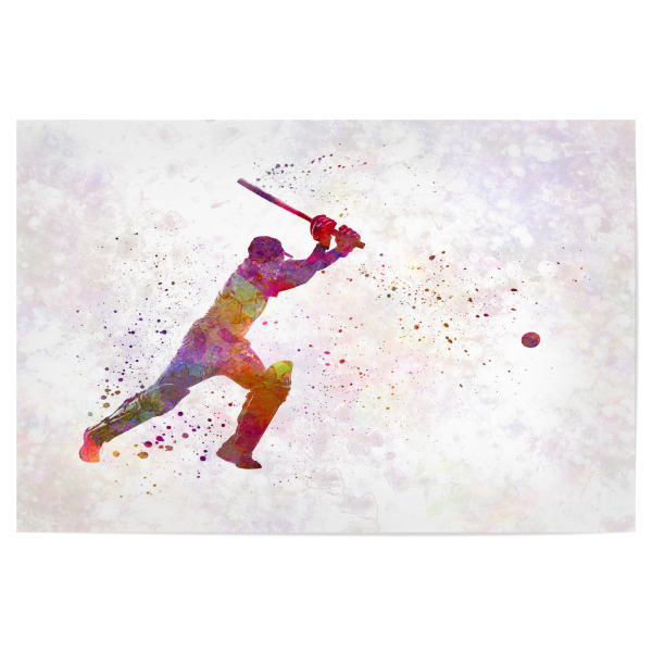 Poster "Cricket player batsman-d" artboxONE - Sport - Sport,Sports,Color,Illustration,Cricket,Bat,Ball,Player,Stadium,America