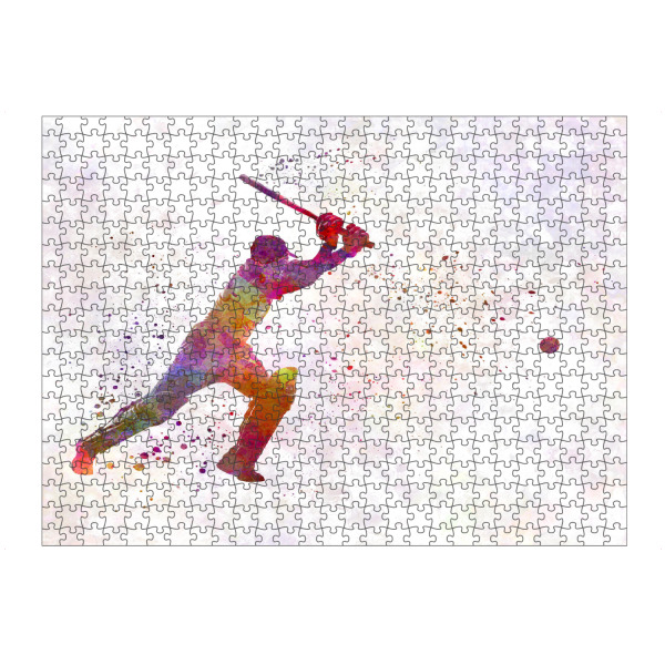 Puzzle Ravensburger "Cricket player batsman-d" artboxONE - Sport - Sport,Sports,Color,Illustration,Cricket,Bat,Ball,Player,Stadium,America