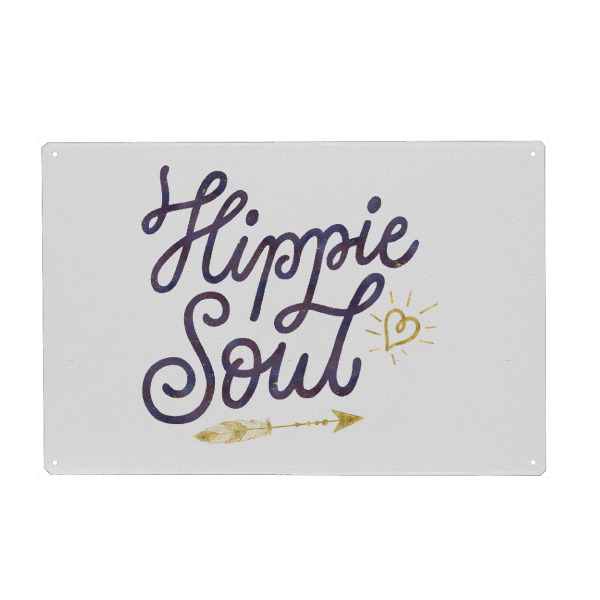 Holzbild "Hippie im Herzen" artboxONE - Typografie,Liebe,Lustig