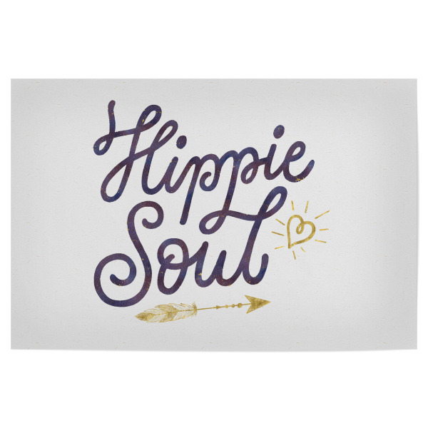 Poster 30x20 cm "Hippie im Herzen" artboxONE - Typografie,Liebe,Lustig