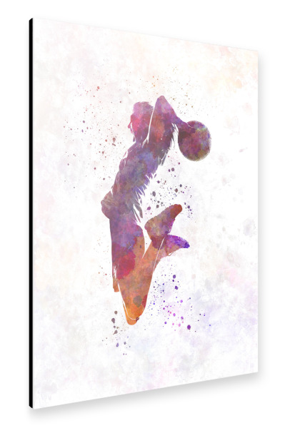 Alu-Dibond "Young woman basketball player" 30x20 cm artboxONE