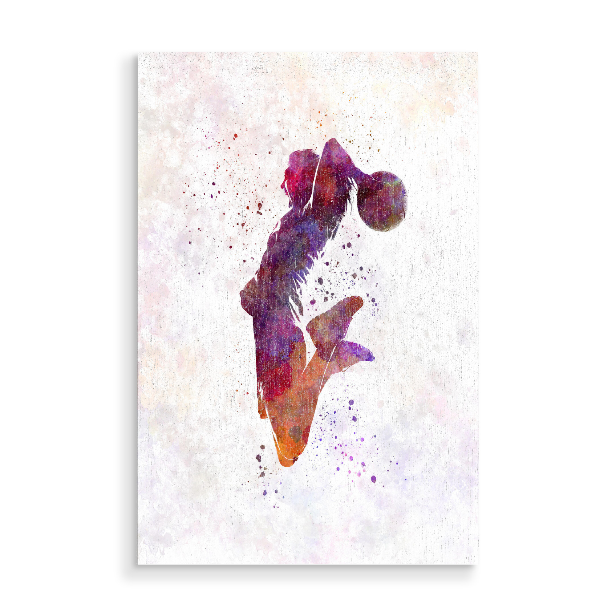 Holzbild "Young woman basketball player" artboxONE - Sport - Sport,Sports,Color,Illustration,Ball,Basketball,Court,Scorer,Stadium,Basketball player
