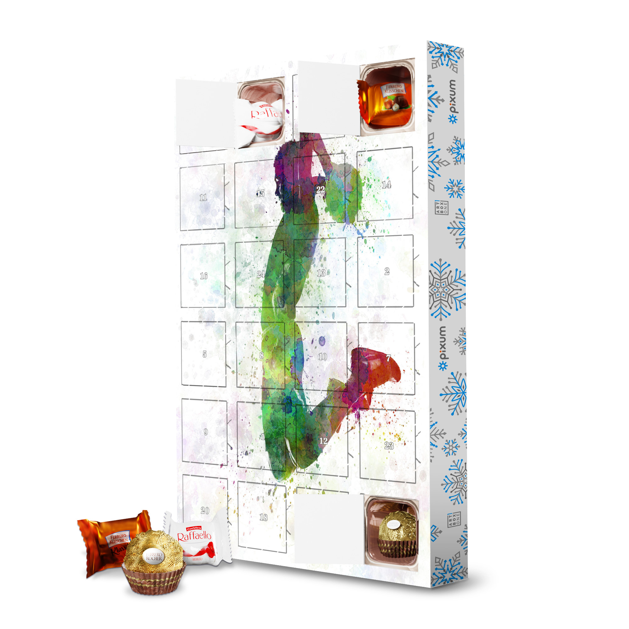 Adventskalender mit Ferrero Pralinen Young man basketball player-f artboxONE Adventskalender Sport