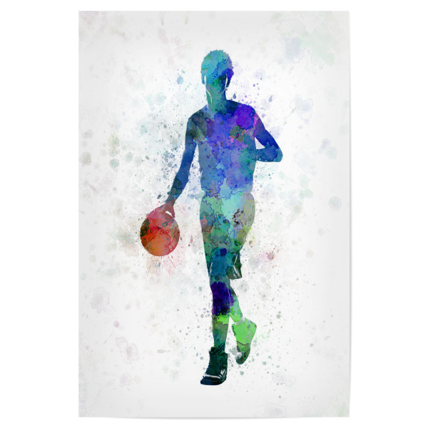 Poster 30x20 cm "Young man basketball player-c" artboxONE - Sport