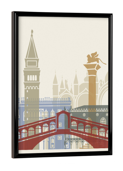 Poster mit schwarzem Rahmen "Venice skyline" artboxONE - Städte,Architektur