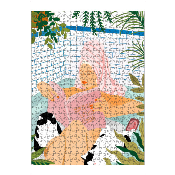 Puzzle Ravensburger "How To Have A Cat Spa Day At Home" artboxONE - Tiere,Menschen