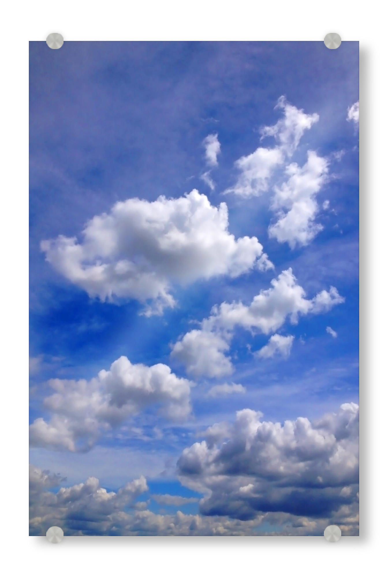 Acrylglasbild "Weisse Wolken am Sommerhimmel" artboxONE - Natur,Reise / Strand und Meer