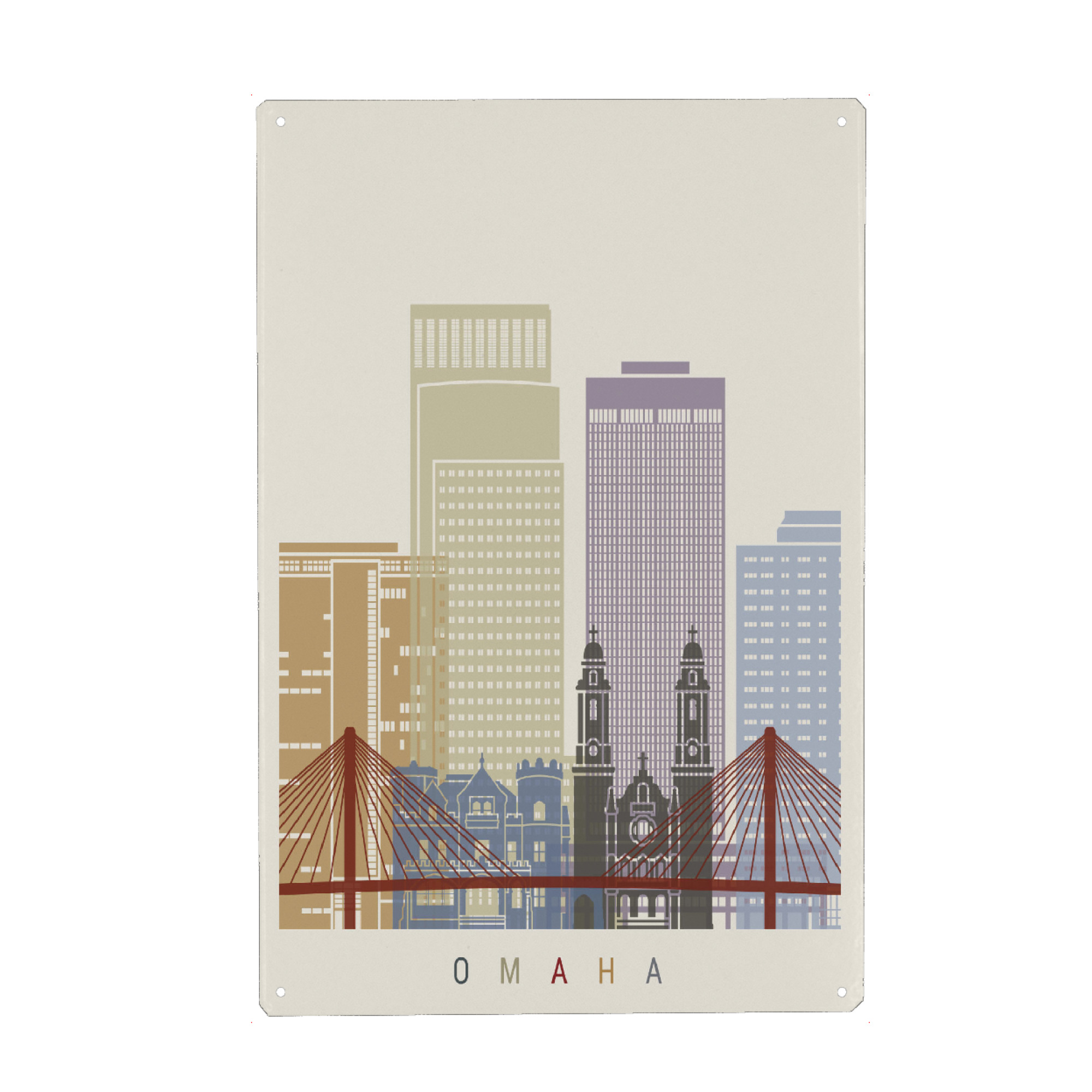 Metall Poster "Omaha skyline" artboxONE - Städte,Architektur