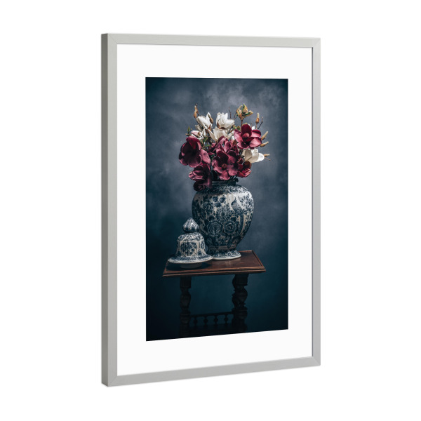 Poster mit Rahmen Silber "Magnolienstrauß" artboxONE - Natur,Floral