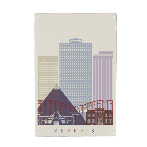 Metall Poster "Memphis skyline" artboxONE - Städte,Architektur