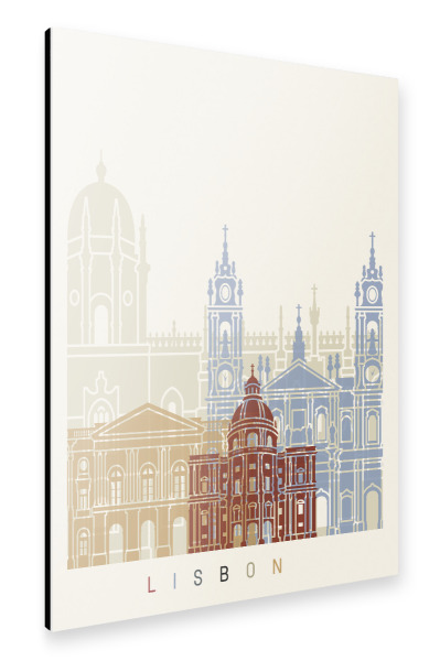 Alu-Dibond "Lisbon skyline-b" 30x20 cm artboxONE