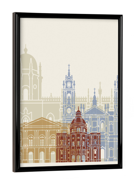 Poster mit schwarzem Rahmen "Lisbon skyline-b" artboxONE - Städte,Architektur