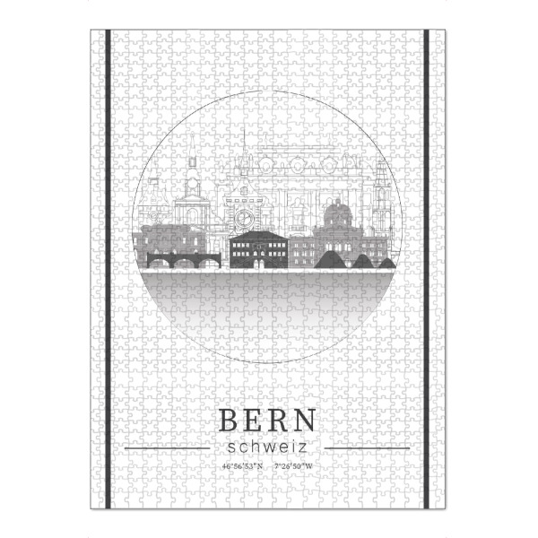 Puzzle Ravensburger "Bern skyline line art circle" artboxONE - Städte,Reise,Architektur,Kartografie