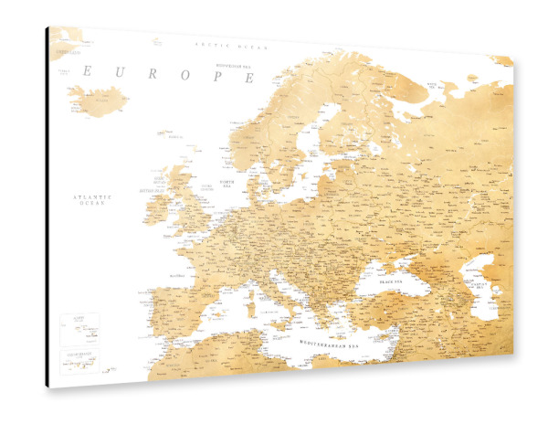 Alu-Dibond "Detailed map of Europe, Rossie" 30x20 cm artboxONE
