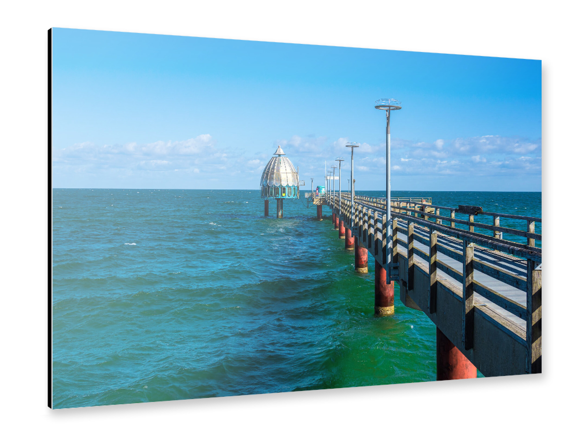 Alu-Dibond "Ostsee mit Seebrücke" 75x50 cm artboxONE