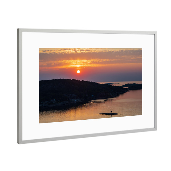 Poster mit Rahmen Silber "Schären im Sonnenuntergang" artboxONE - Natur,Reise,Reise / Strand und Meer,Reise / Länder