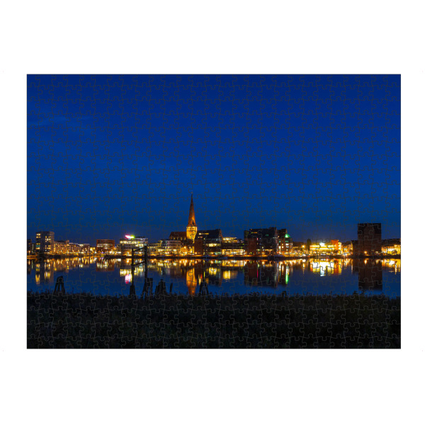 artboxONE Puzzle "Rostock und Warnow bei Nacht" artboxONE - Natur,Reise,Architektur,Städte / Weitere