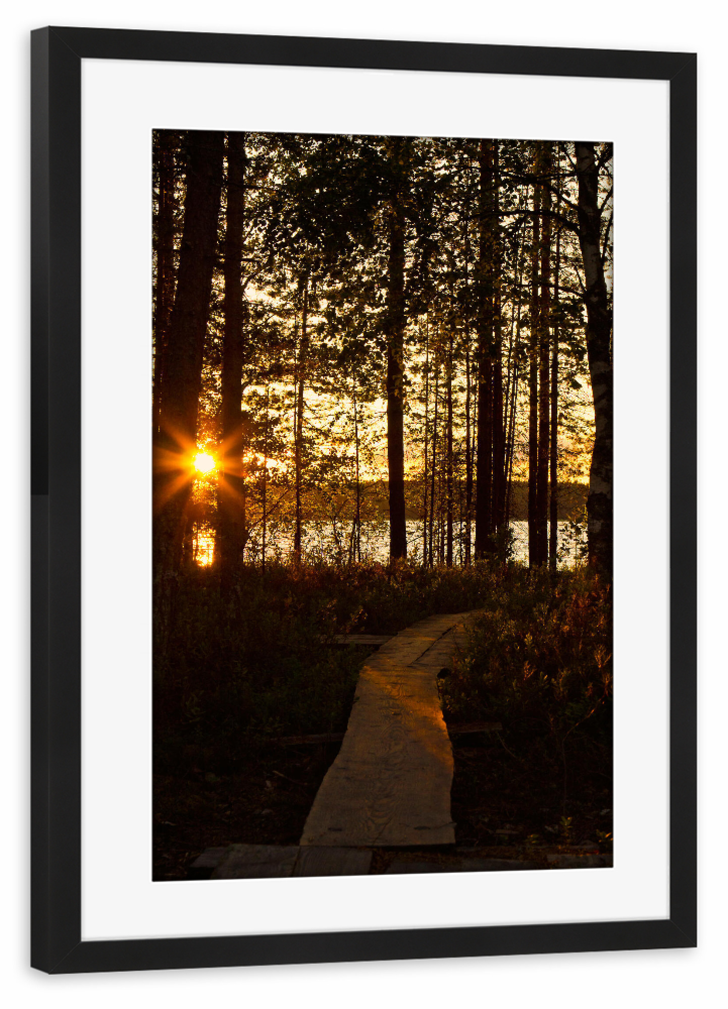 Poster mit Rahmen schwarz "Steg zum See" artboxONE - Natur,Reise,Reise / Länder