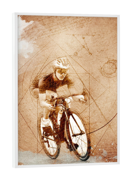 Poster mit weißem Rahmen "Cycling illustration sport art" artboxONE - Sport,Sport / Sommerspiele - Cycling,Bike,Biker,Bicycle,Sport,Cycler,Art