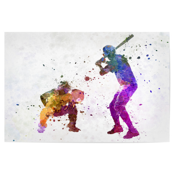 Poster "Baseball players" artboxONE - Sport - America,Sport,Sports,Colorful baseball,Bat,Stadium,Player,Pitcher,Watercolor,Players