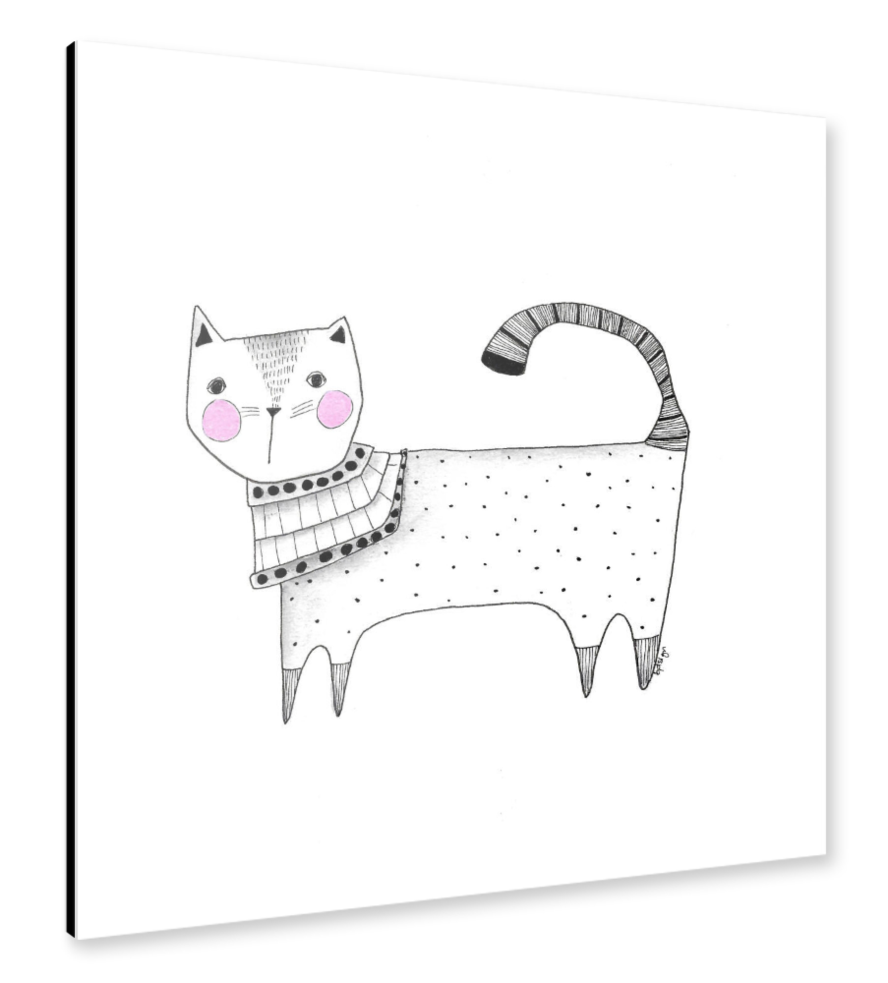 Alu-Dibond "Bianca Peters-Lillycat mit Kragen" 30x30 cm artboxONE