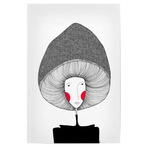 Poster "Bianca Peters-Ungewöhnlicher Hut" artboxONE - Natur,Menschen,Schwarzweiß,Fashion