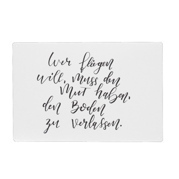 Holzbild "Handlettering Mut" artboxONE - Typografie,Schwarzweiß