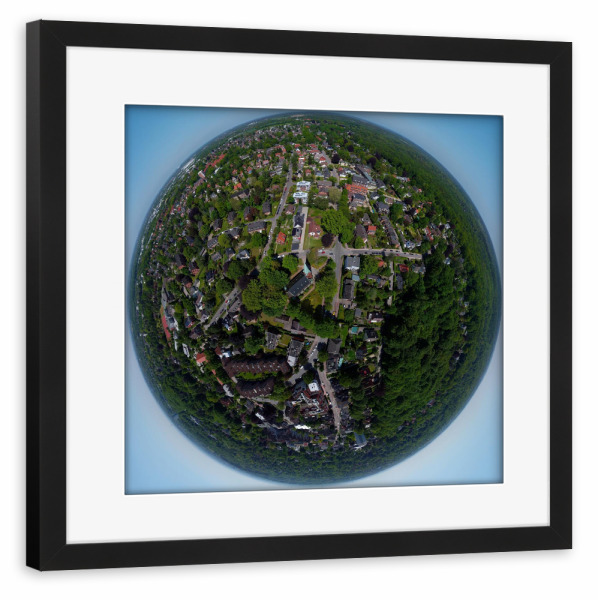 Poster mit Rahmen schwarz "Reinbek- Kirche M. Magdalenen -Hi" artboxONE - Städte,Natur,Reise,Architektur,Reise / Strand und Meer