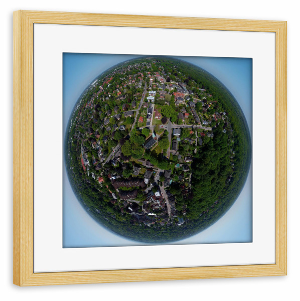 Poster mit Rahmen kiefer "Reinbek- Kirche M. Magdalenen -Hi" artboxONE - Städte,Natur,Reise,Architektur,Reise / Strand und Meer
