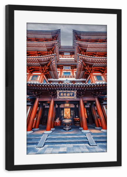 Poster mit Rahmen schwarz "Chinatown Architecture" artboxONE - Städte,Reise,Architektur,Reise / Asien,Städte / Singapur