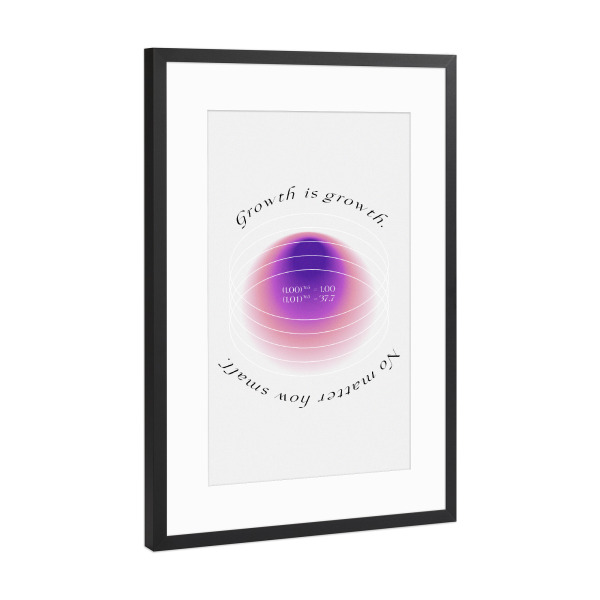 Poster mit Rahmen Schwarz (Metallic) "Growth Equation" artboxONE - Typografie,Abstrakt,Sport / Motivation