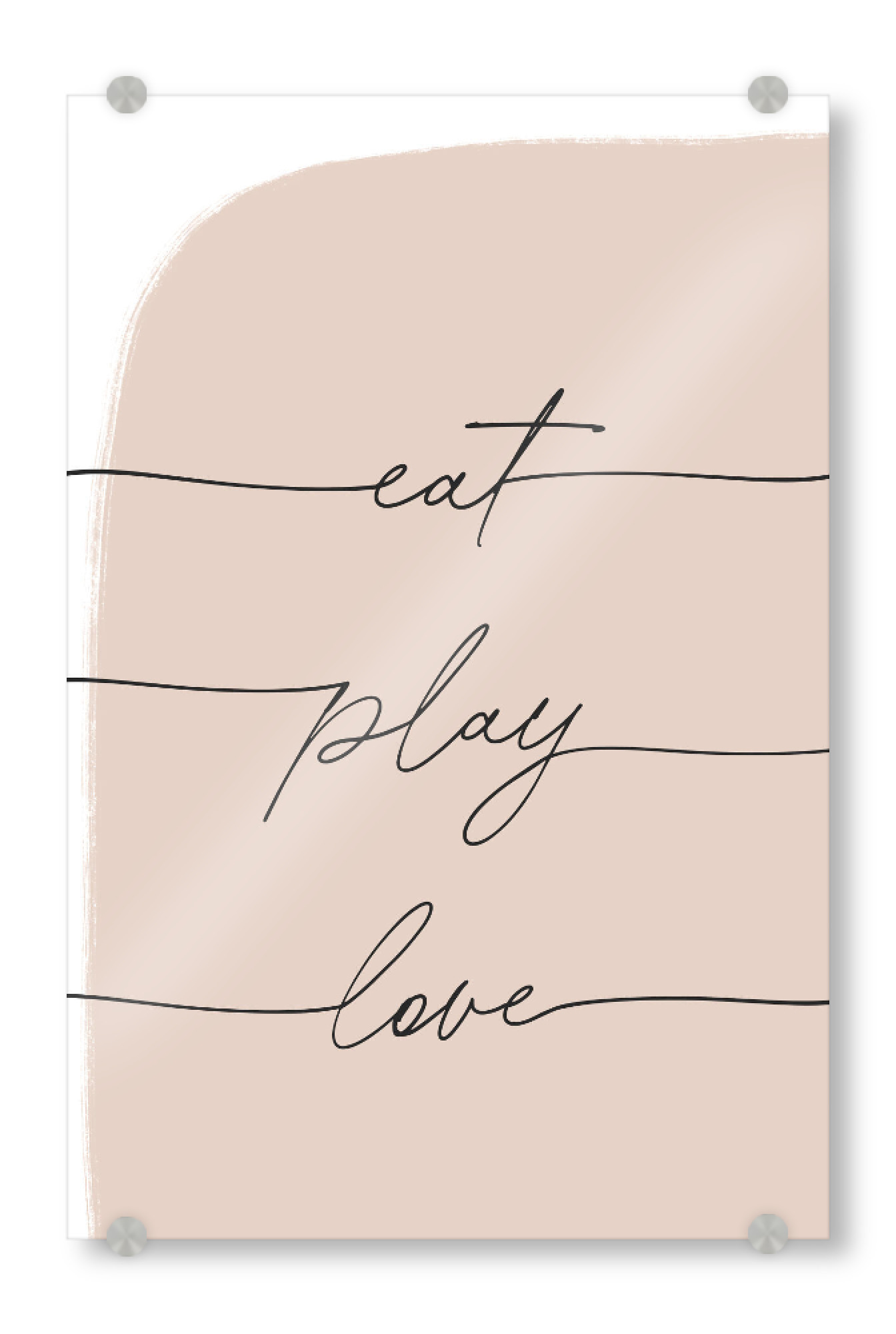 Acrylglasbild "Eat Play Love" artboxONE - Typografie,Für Kinder