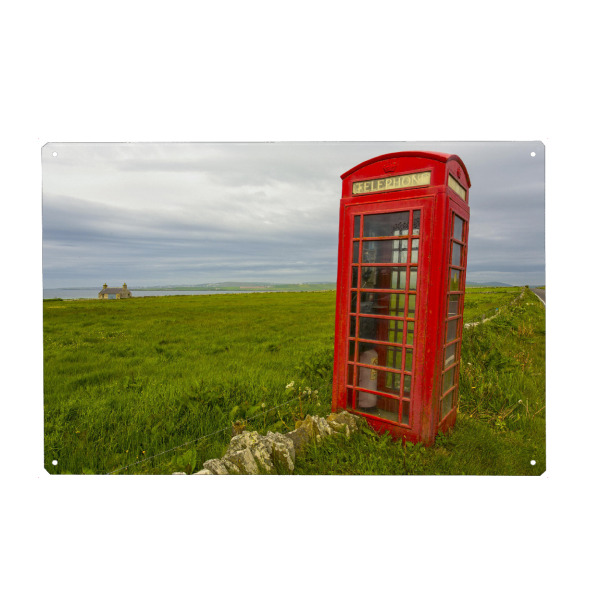 Metall Poster "Die rote Telefonzelle" artboxONE - Natur,Reise,Reise / Länder