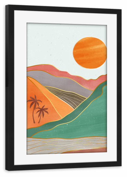 Poster mit Rahmen schwarz "Landscape 3 (matart)" artboxONE - Natur,Abstrakt